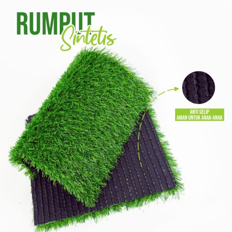 CC (DK01) Rumput Sintetis Swiss Ukuran 25x25cm Ketebalan 20mm 30mm 40mm Rumput Palsu Rumput Hias