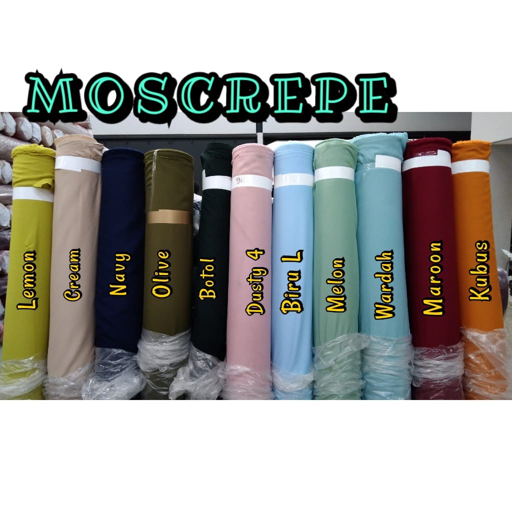 Kain Mosscrepe Moscrep Moskrep 1 Roll - Bahan Gamis Kerudung Hijab Premium