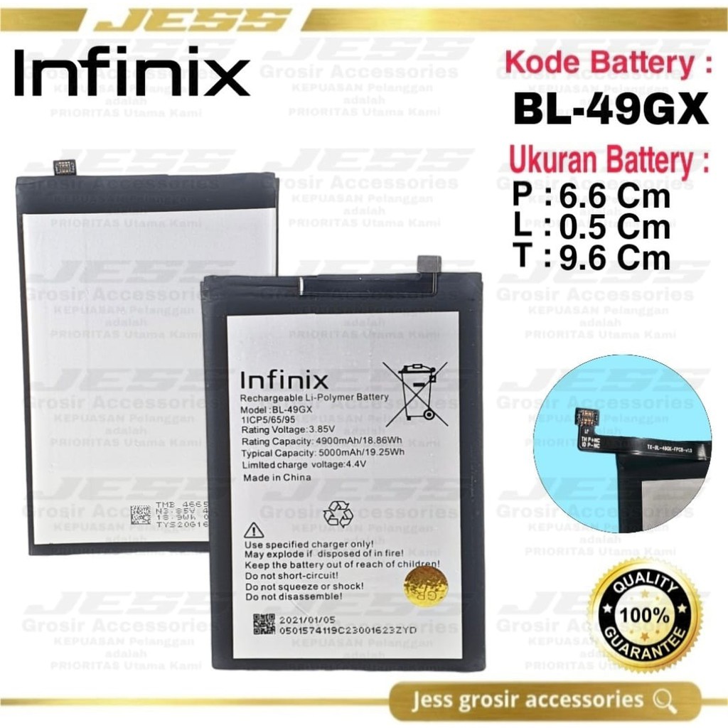 Baterai Battery Original Infinix NOTE 7 X690 X690B Note 7 Lite X656 X656C Kode Batre BL49GX BL-49GX