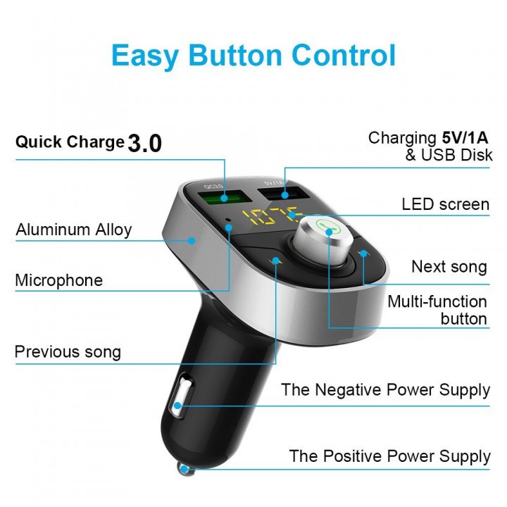 HY82S Car FM Transmitter Bluetooth Mp3 Player Car Bluetooth Hands-free