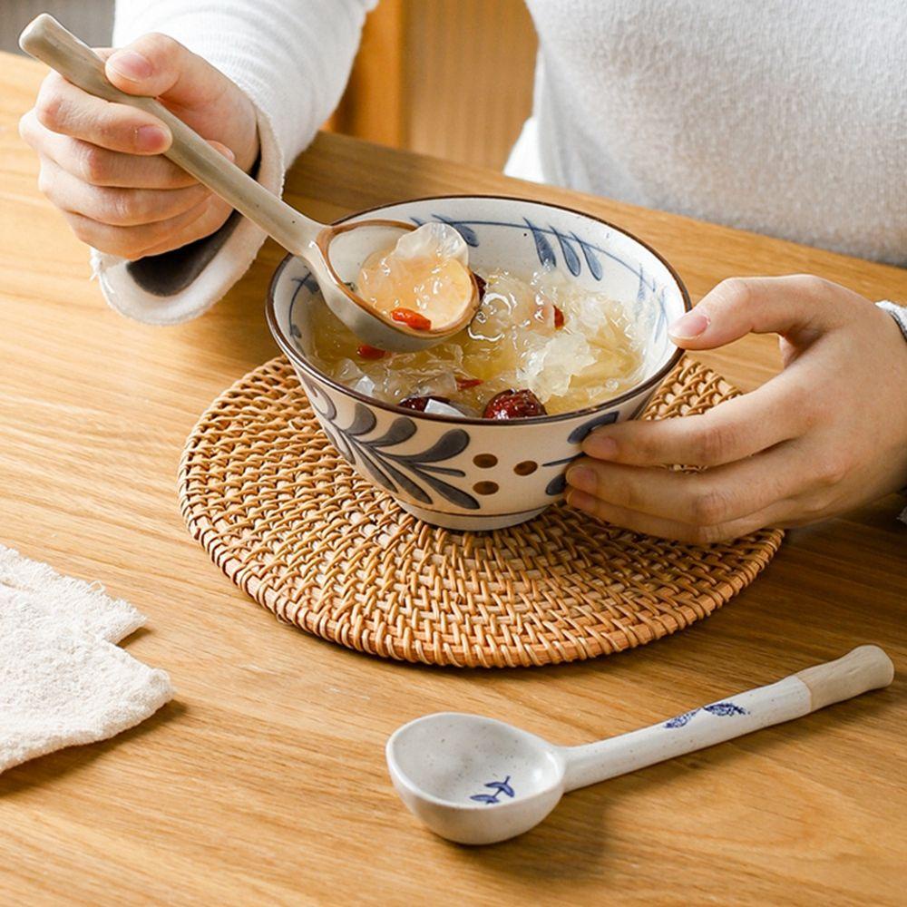 [Elegan] Sendok Kreatif Stoneware Sendok Sendok Teh Alat Makan Rumah Tangga Peralatan Makan