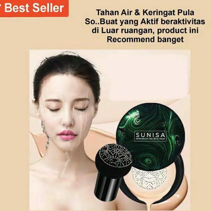 BB Cushion Sunisa Waterproof Foundation Pencerah Pemutih Wajah Glowing Fondation Kosmetik Wajah FA03