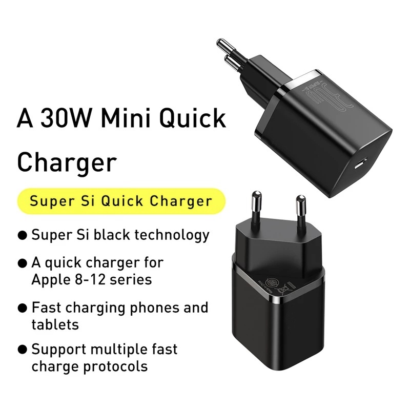 Kepala Charger Super Si Quick Charger Type C PD 30W Colokan Bulat Indonesia CCSUP-J