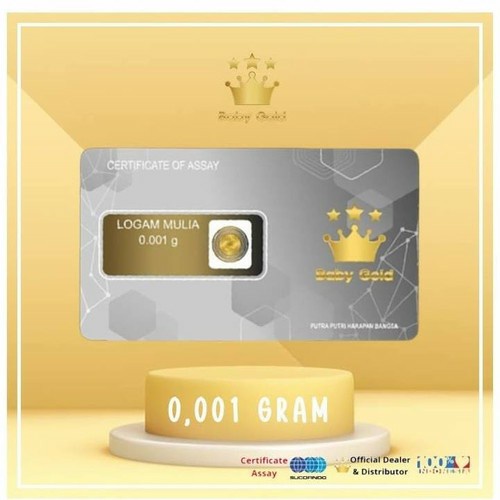 (BISA COD) Baby Gold 0.001 Gram Gr Logam Mulia Gift Series Murah Emas Mini 24 k