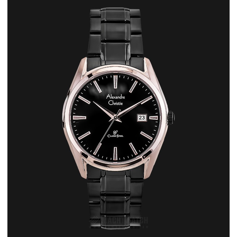 Alexandre Christie AC 8554 MD BBRBA Man Black Dial Black Stainless Steel Strap