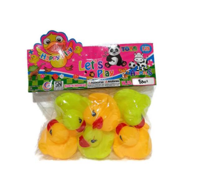 Mainan Anak Bayi Boneka Mandi Bebek Karet Kuning isi 6pcs