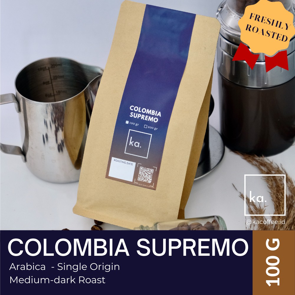 

Kopi Arabika Colombia Supremo 100g - Kopi Kolombia impor arabica coffee beans freshly roasted - biji kopi bubuk