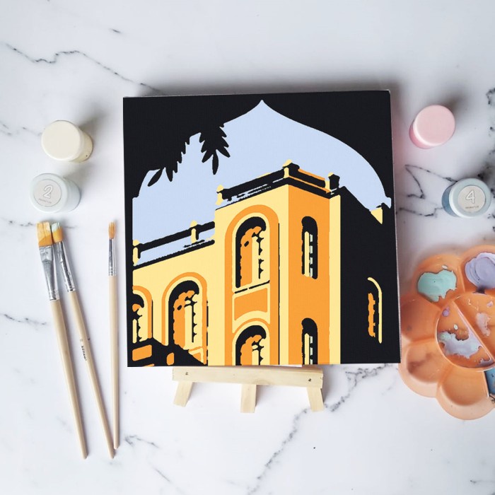 

(DISKON TERMURAH) Paint by number lukisan bangunan city versi 3 canvas 20x20 cm - city05, 15x15cm