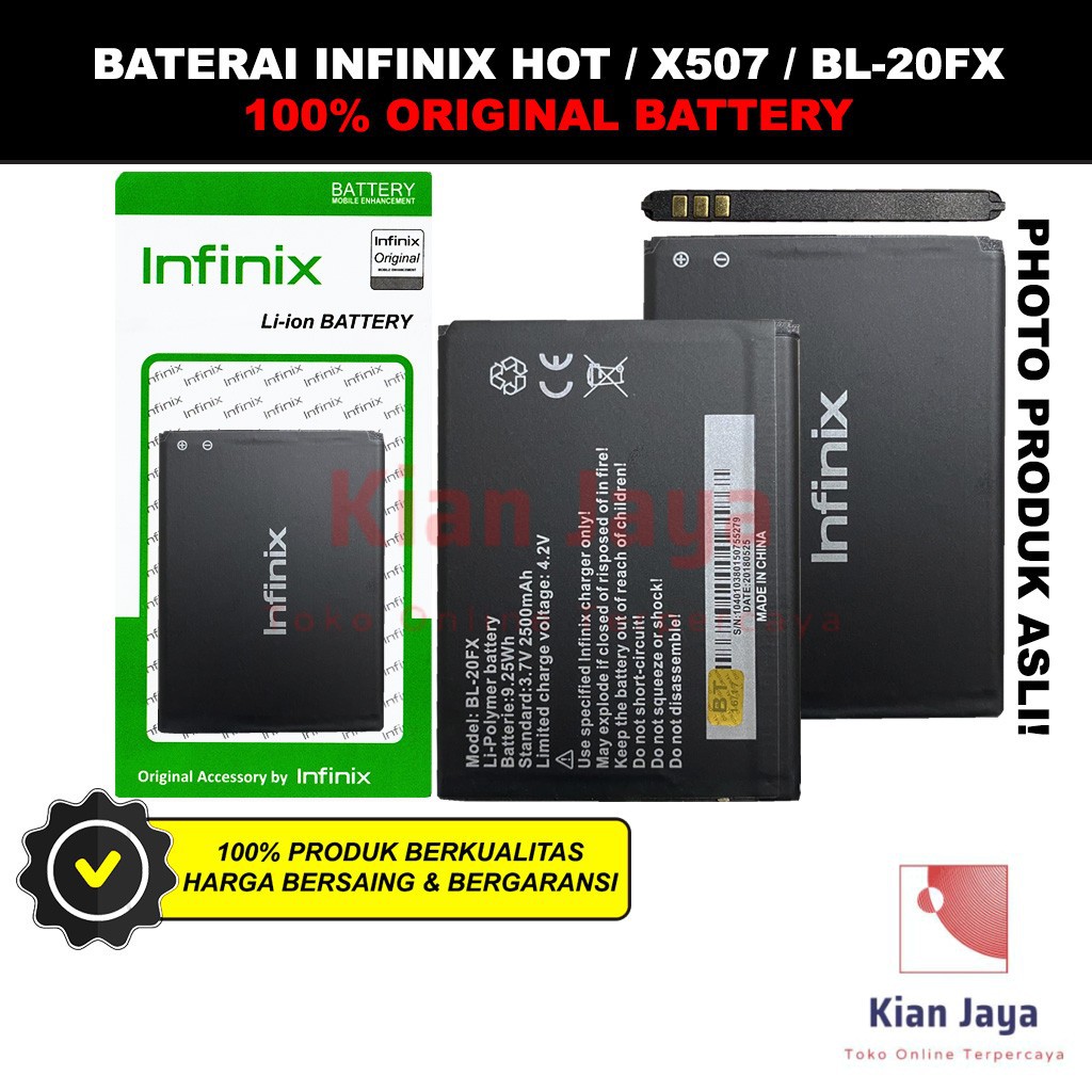 Baterai Infinix Hot / X507 / BL-20FX Batre Batrai Battery Hp BL20FX Original