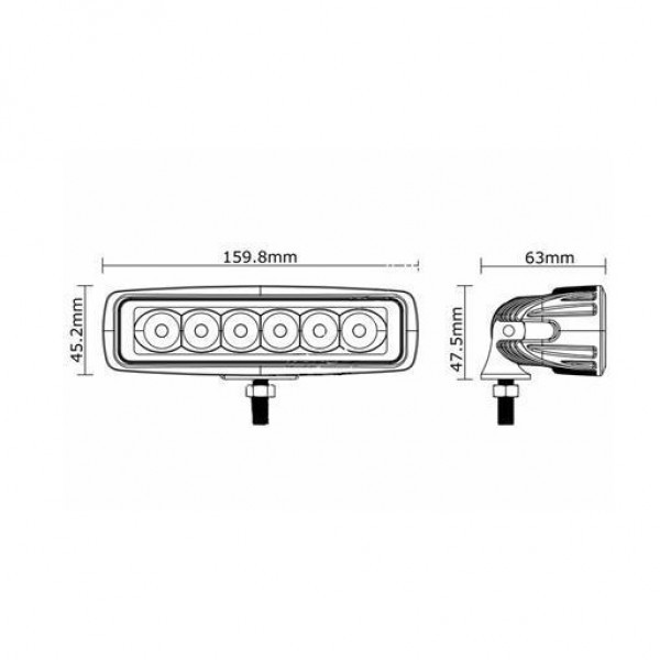 LAMPU TEMBAK WORK LIGHT WORKLIGHT CREE SOROT KABUT LED BAR CREE 18W