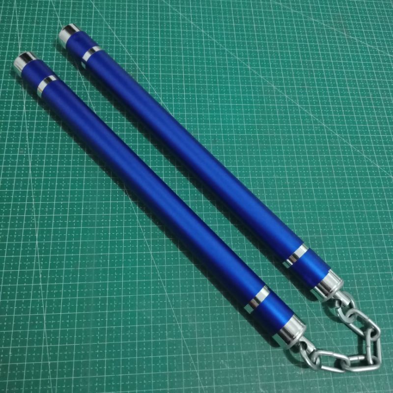 nunchaku aluminium krincing biru freestyle