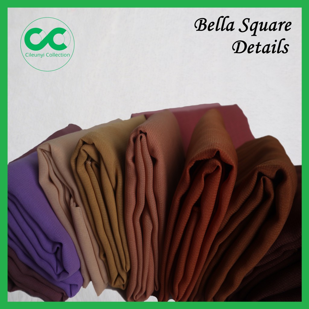 ✅ Part 2 Jilbab Bella Square Polycotton /Segi Empat Bellanium / Kerudung Segi 4 Laudiya Hijab Double Hycon Original by Cileunyi Collection