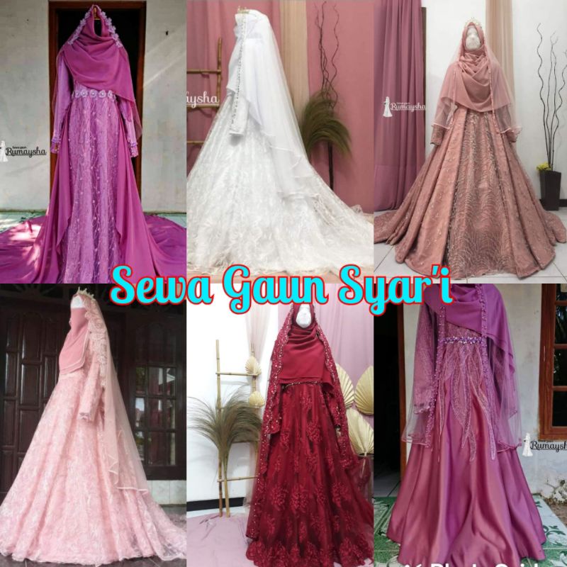 SEWA GAUN² PENGANTIN SYAR'I DAN JUGA WEDDING SYAR'I