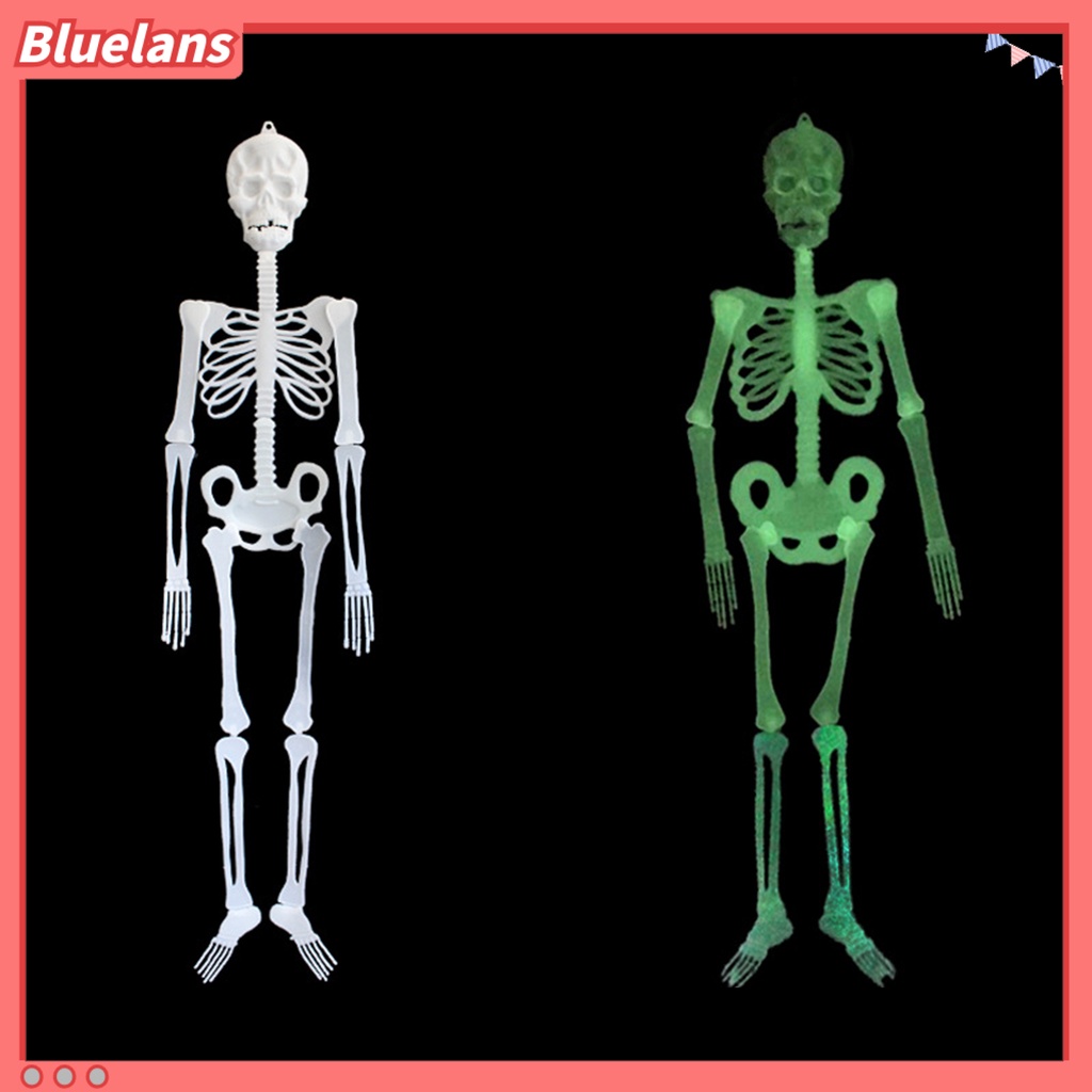 Mainan Patung Tubuh Tengkorak Luminous Bahan Plastik Portable Untuk Festival Halloween