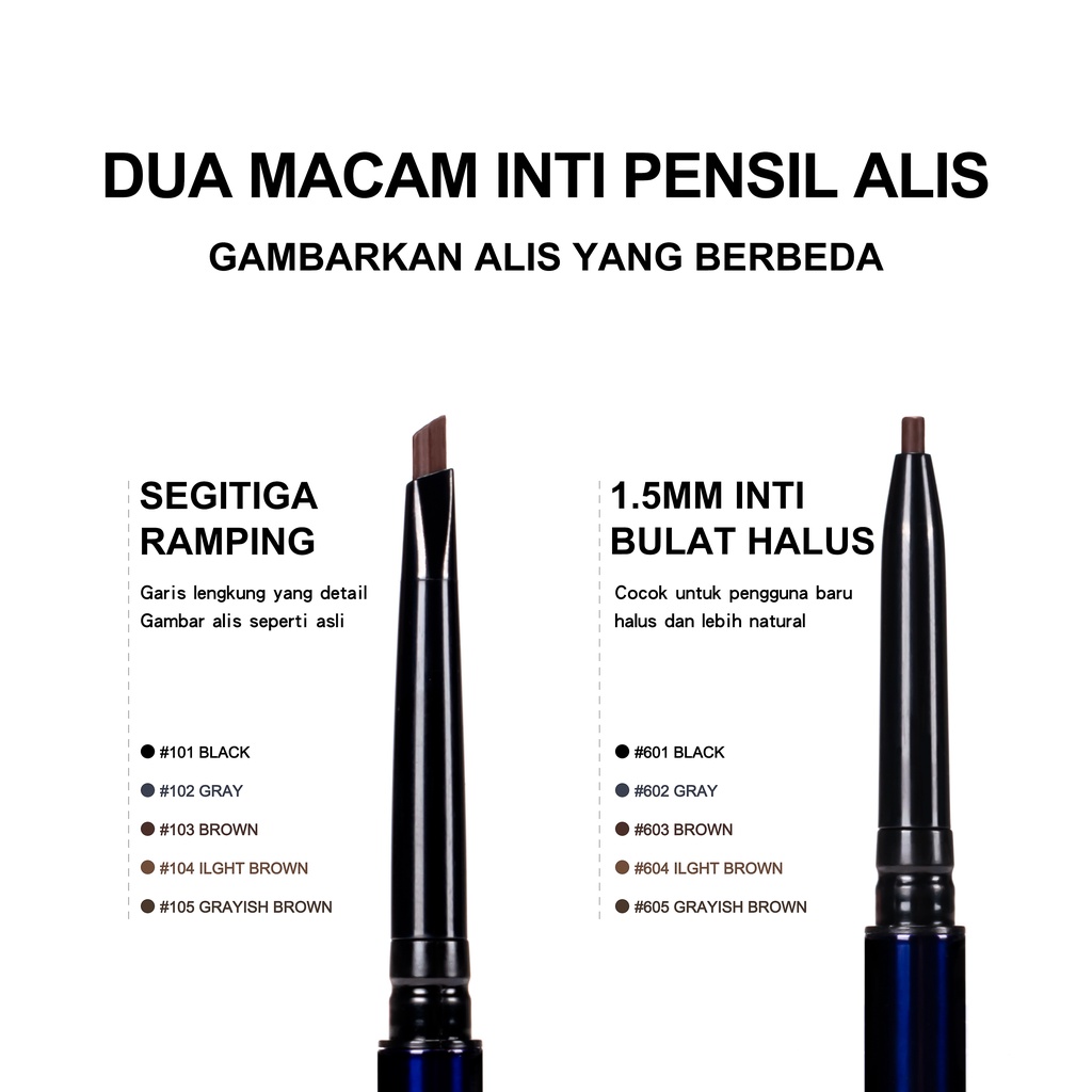 URRACX Pensil Alis Otomatis /Pensil Alis Tahan /Air Pensil Alis Untuk Pemula/Pensil Alis Tahan Warna Tahan Lama/ Eyeliner