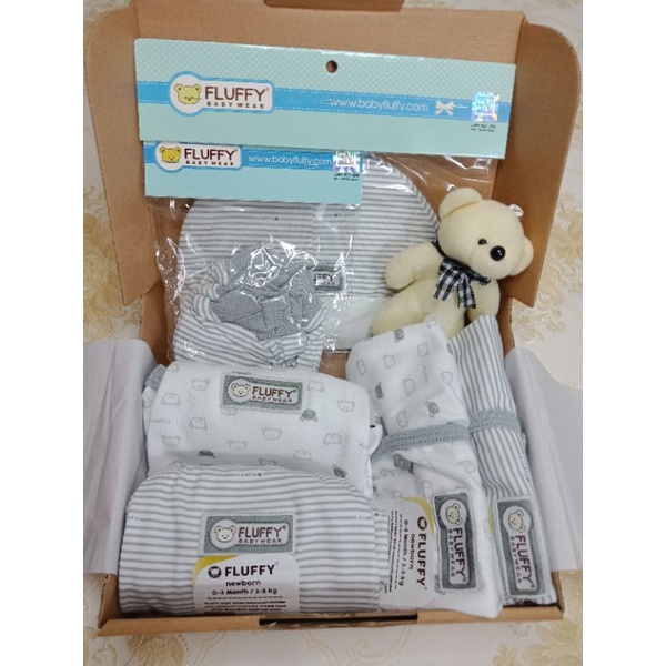 Baby Hampers / Baju Bayi Merk Fluffy / Baby Gift / Kado Bayi Perempuan dan laki-laki/ Hadiah Lahiran