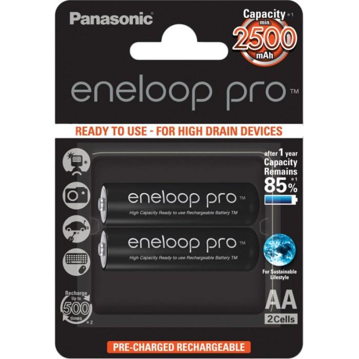 Btare Panasonic Eneloop Pro AA 2500 mAh Batre Cas AA Eneloop Pro 2 PCS