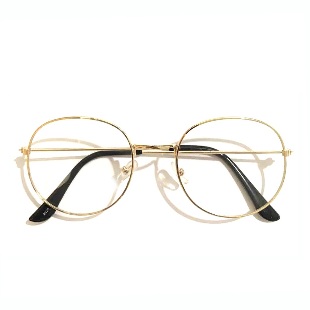 Rowling Impor murah Frame Kacamata Wanita dan Pria Gaya Retro Round Eyeglasses Metal Frame Kacamata Fashion-16-6 Emas
