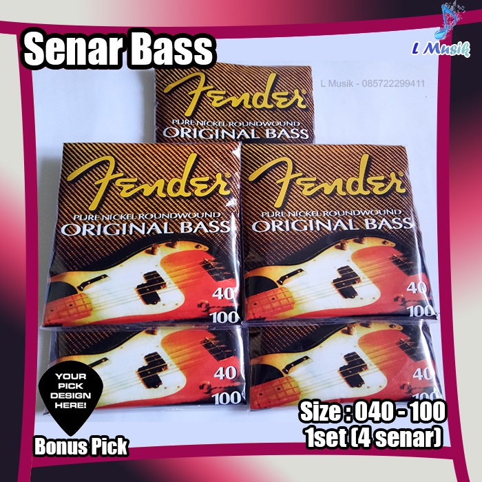 SENAR BASS FENDER PURE NICKEL ROUNDWOUND - ORIGINAL SENAR BASS 4 STRINGS