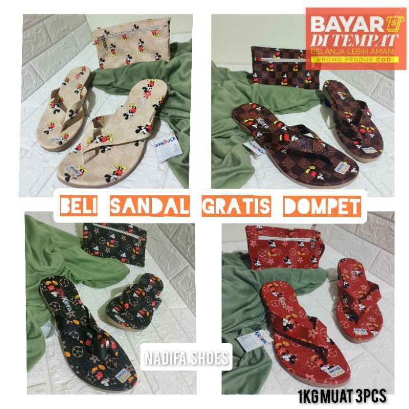 Sandal Japit Kickers Mickey | Beli Sandal gratis dompet unyu