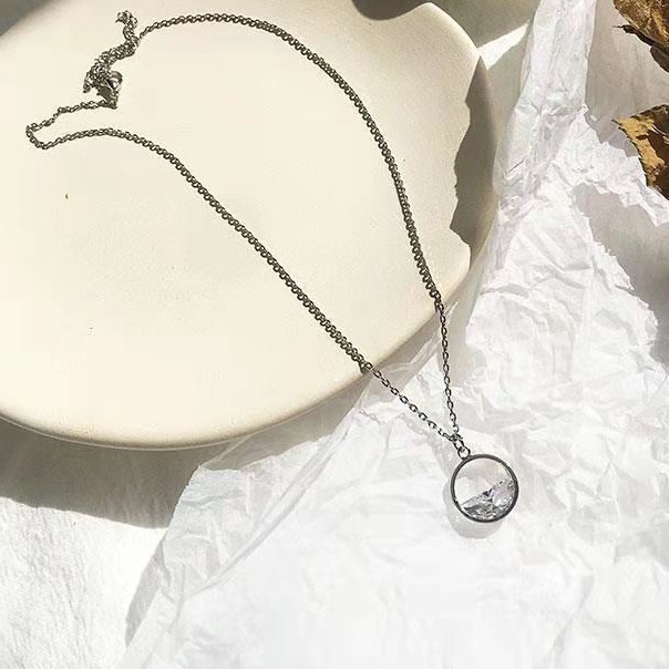 One Wang Qingquan Kalung Rantai Gaya Korea Liontin Hati + Bulan + Bintang + Hollow Untuk Perhiasan Wanita