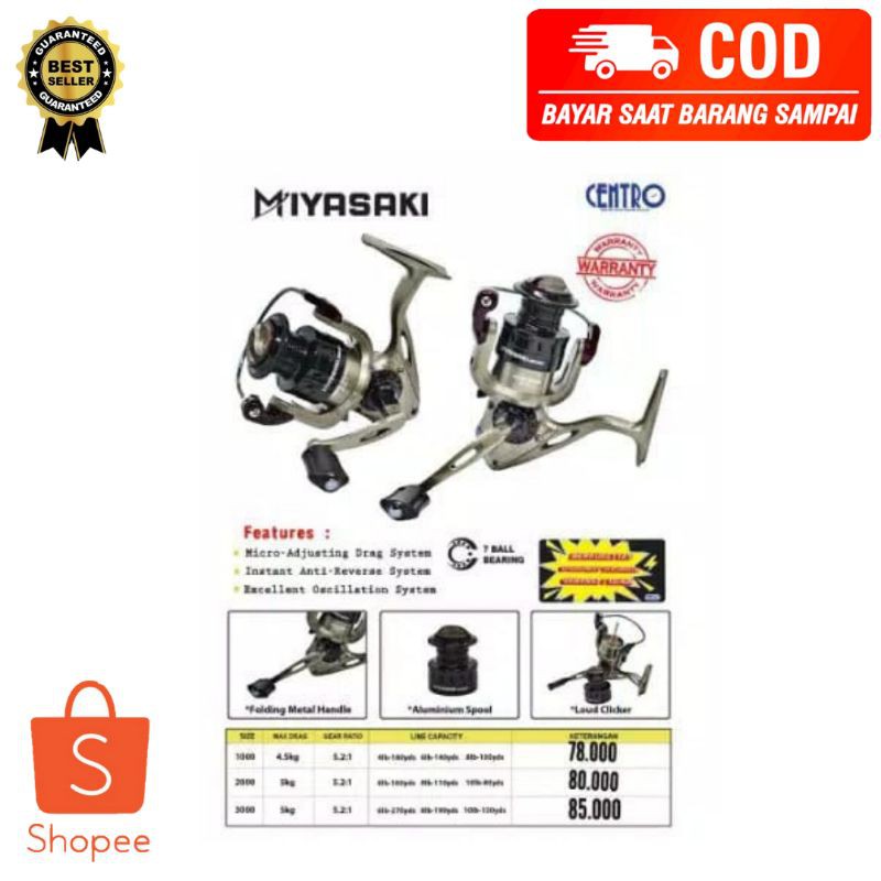 KEREKAN PANCING MIYASAKI || REEL PANCING CENTRO || RILL PANCING MURAH