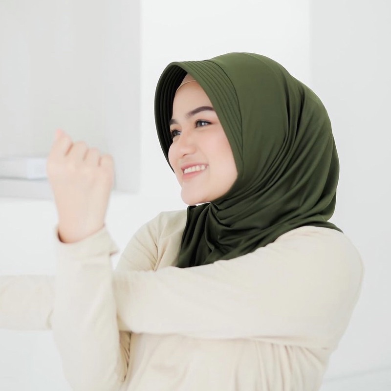 Jilbab Sport Murah /Jilbab Lycra Instan Jokowi / Bergo Sport-ARMY SPORT