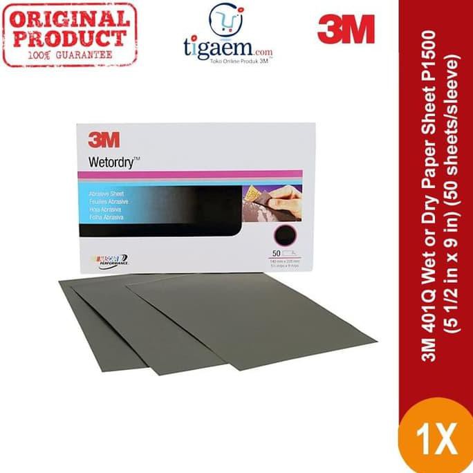 

New 3M 401Q Wet Or Dry Paper Sheet, Grade: P1500, Size: 5 1/2 In X 9 In Juara