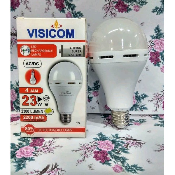 Lampu bulb emergency baterai VISICOM 23W sentuh nyala 23 w lampu magic