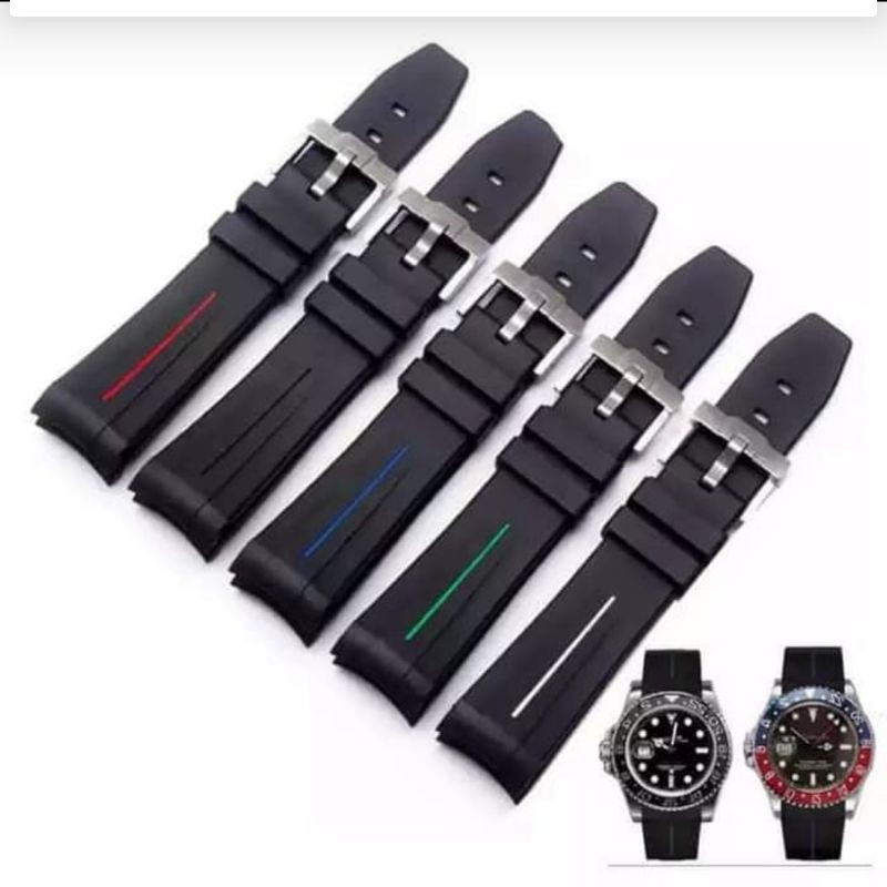 Tali Jam Tangan Pria Wanita Rolex Rubber Strap Rubber B 20mm Murah