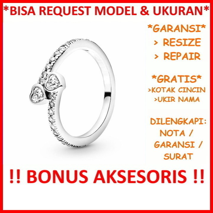 Gratis Tulis Nama Bisa Pesan Model Garansi Silver Asli Cincin Perak Wanita Nikah Tunangan Id638