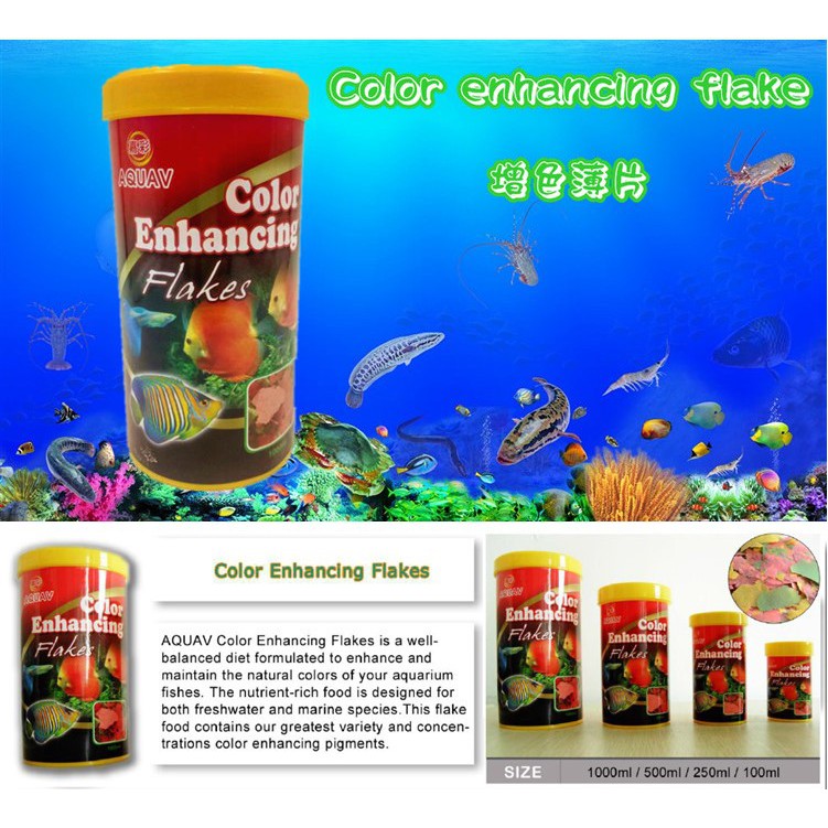 250ml  Color Enhancing Flakes Pakan Ikan