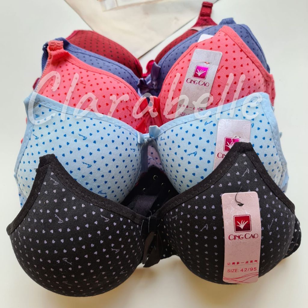 Bra Wanita Dewasa Cingcao / Bra Busa tanpa Kawat Kait 3 Cup B Import