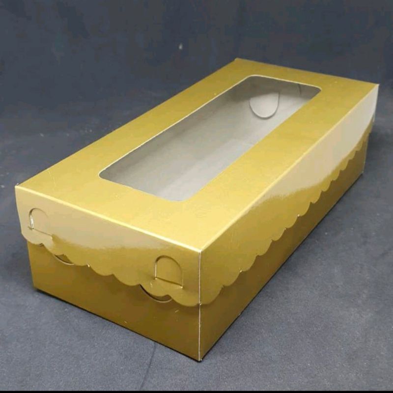 

12x25x7 cm Box / Dus / Kotak Kue Brownies Emas / Gold