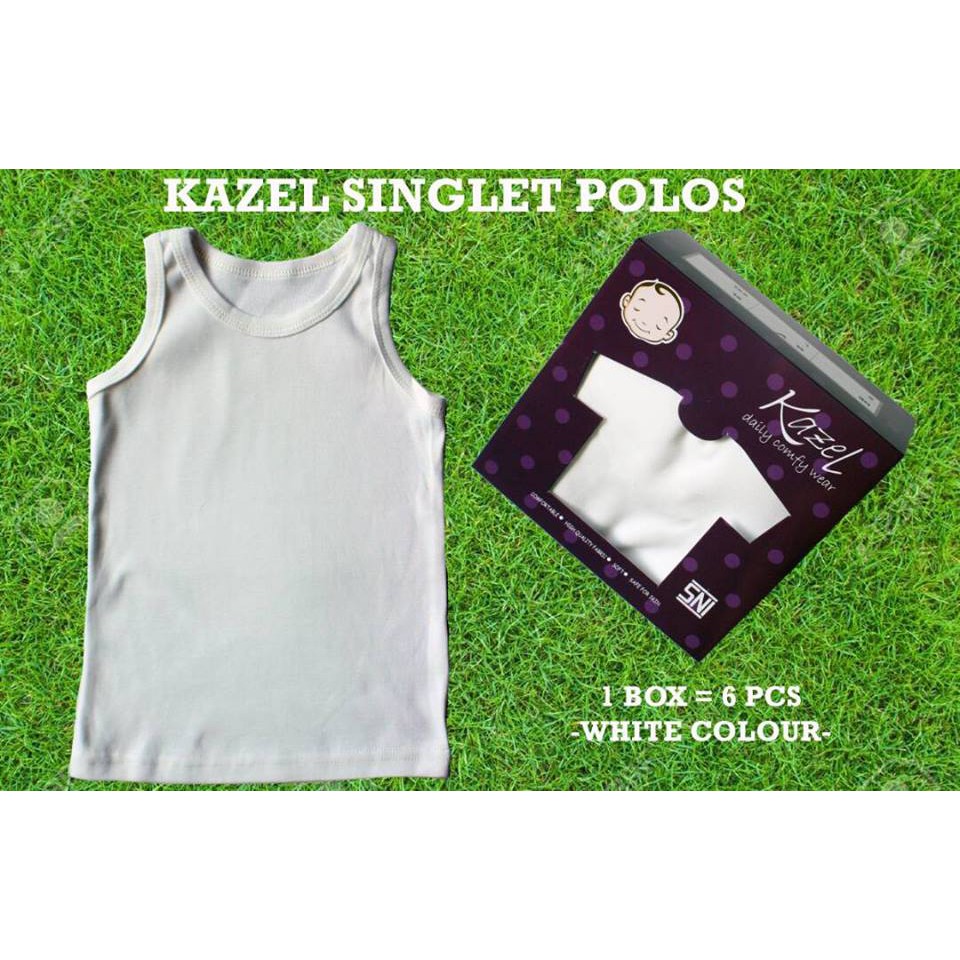 KAZEL SINGLET POLOS PUTIG 6IN1