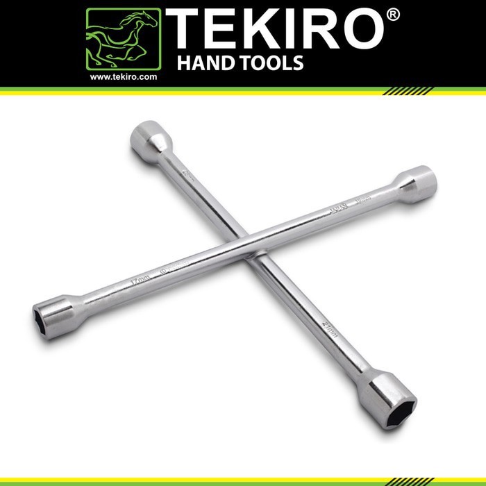 TEKIRO Kunci Roda Palang 14 inch  17 x 19 x 21 x 23mm / Way Cross Wrench 4&quot; / Kunci Roda Mobil 4inch