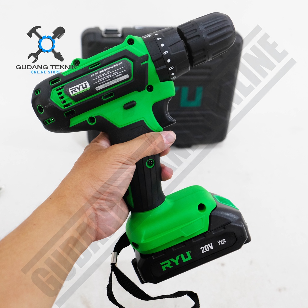 Cordless Impact Drill RYU RCI20V - Mesin Bor Baterai Bor Beton RYU RCI 20V / Bor Tangan Baterai 20V