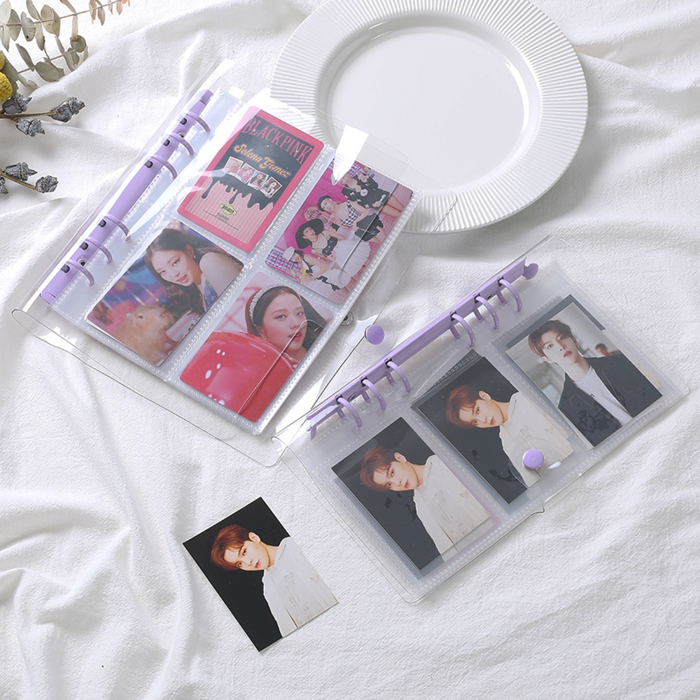 A5/A6 Transparent Binder Shell 1 Pocket 2 Pockets 4 Pockets Loose Leaf Sleeves Photo Album Photocard Organizer Sticker Card Holder