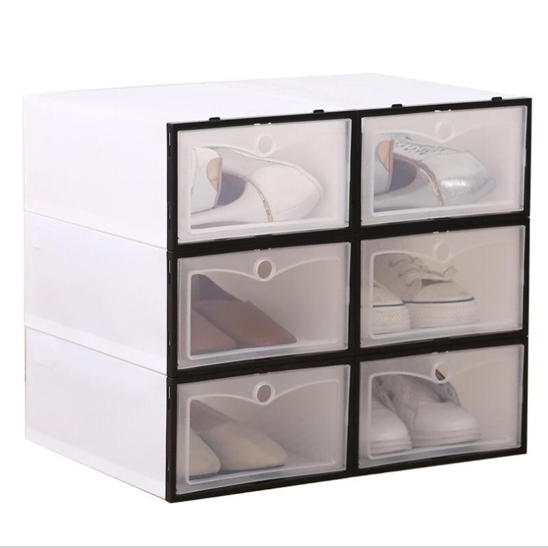 MurmerOfficial R131 Kotak Sepatu Lipat Transparan Tebal Shoes Storage Box Organizer Rak Sepatu Plastik Susun