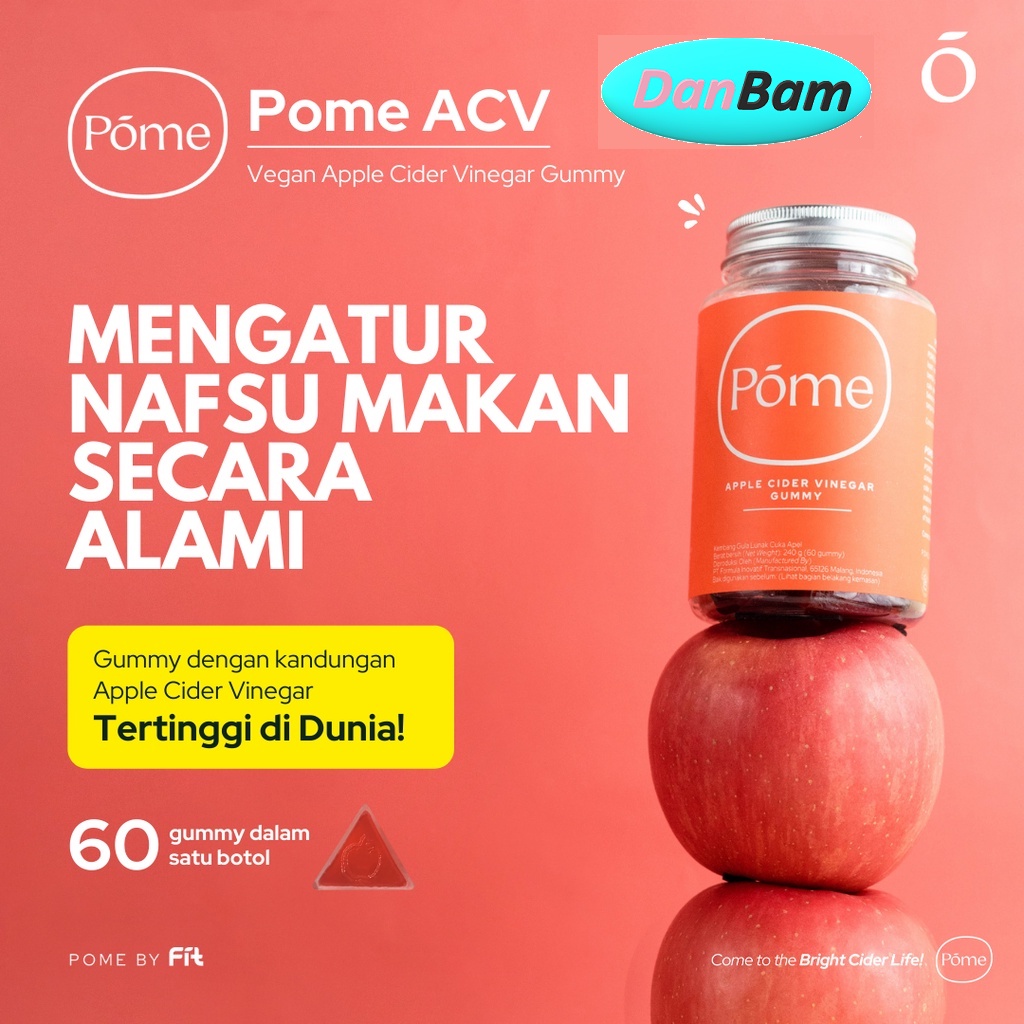 Paket 1 Botol Pome Gummy ACV + Pome Gummy Optimun Superfood Suplemen