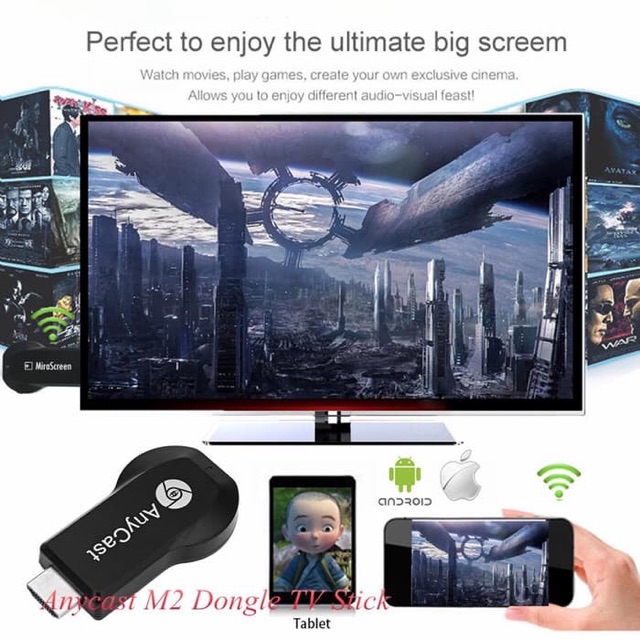 AnyCast Hdmi Dongle WIRELESS / Wifi DISPLAY receiver TV mirroring layar hp / laptop / proyektor / tv