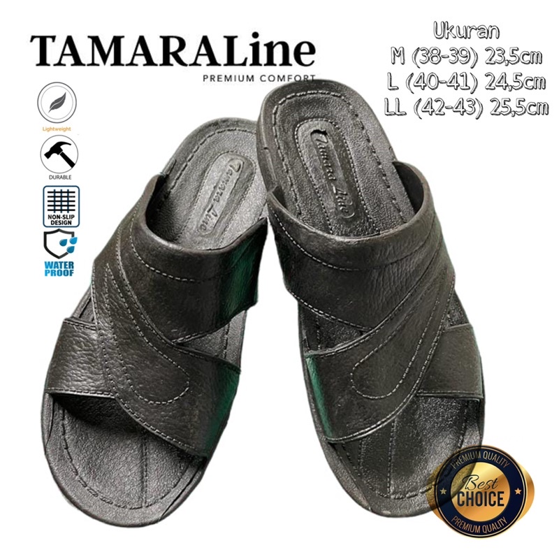 Sandal Selop Slide Slip on Karet Pria Dewasa / Remaja - TAMARALINE 129 / Bahan Premium Lentur Empuk Ringan Kuat Anti Slip Anti Air / Model Sandal Casual Santai Rumah Hotel Outdoor Kamar Mandi Murah Original