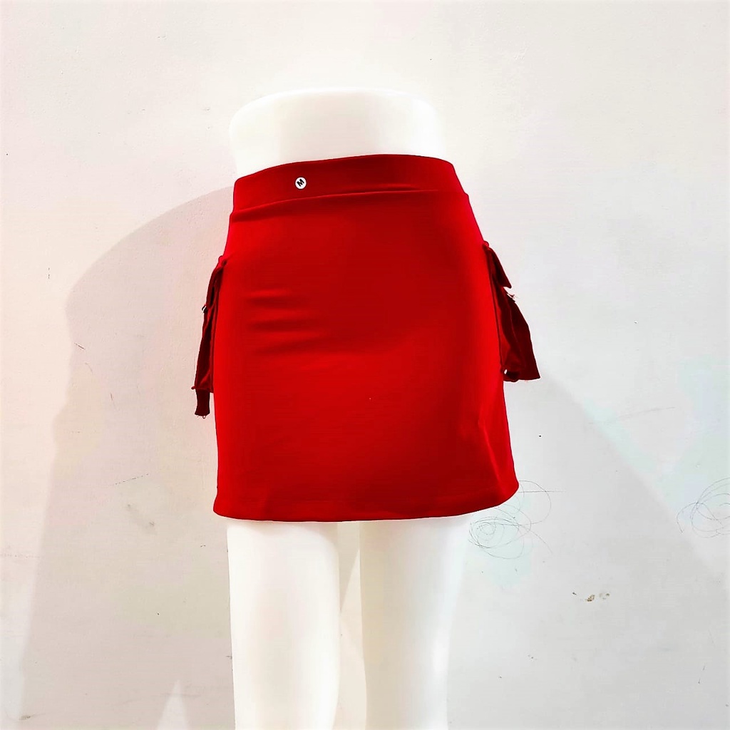 rok kantong kargo senam / rok sport kantong samping