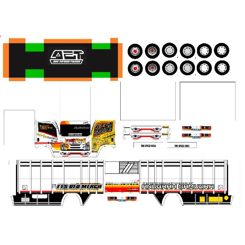 Miniatur Truk Papercraft Lembaran Stiker Skala 1 50 Shopee Indonesia