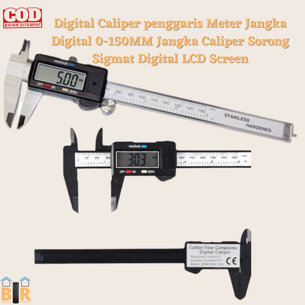 Digital Caliper Meter Jangka No Digital 0-150MM Jangka Caliper Sorong Sigmat Digital LCD Screen