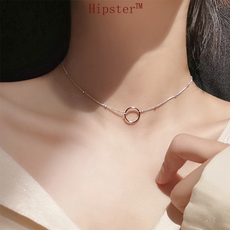 Korean Style Simple All-Match Casual Cool Ball Pendant Platinum Necklace