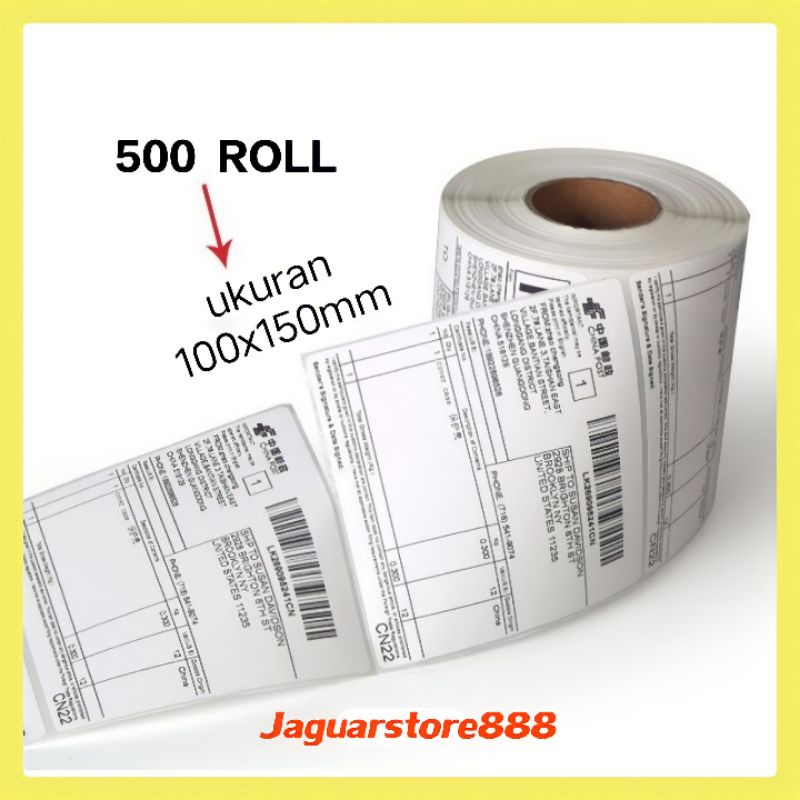 

Label Thermal Printer Kertas Stiker Ukuran 100x150 mm Isi 500/ROLL