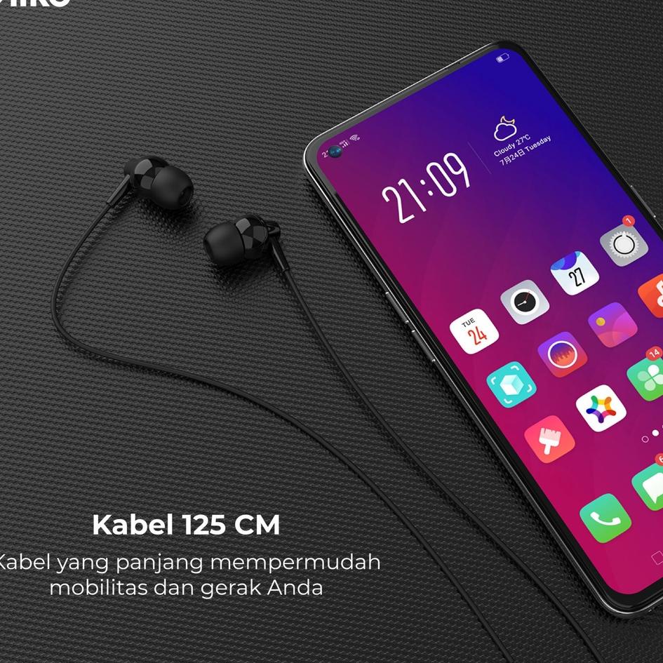 (READY) Olike Wired Earphone Headset In Ear HD Audio Headphone Handsfree Cable 125cm Garansi Resmi O