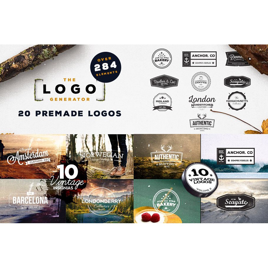 The Logo Generator Bundle  - Photoshop &amp; Illustrator