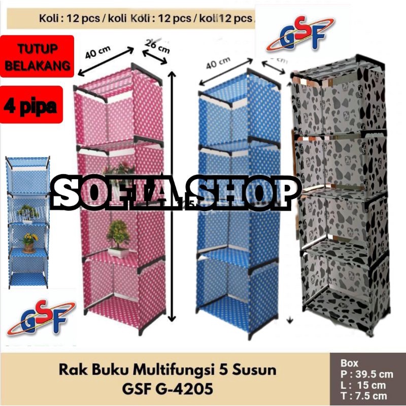 Terlaris  rak buku portable 4 PIPA PENYANGGAH & KAIN PENUTUP BELAKANG Rak buku portable dengan 4